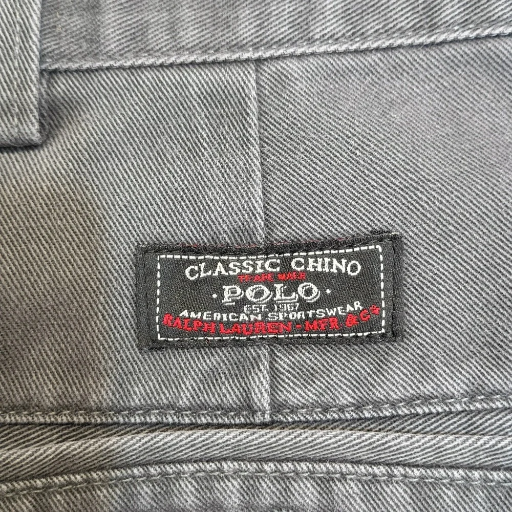 Vintage 90s Polo Ralph Lauren Mens 37 Gray Tyler Pleated Chino Shorts Classic